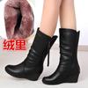 Botas de Mujer 2026 Nuevo Estilo Botas de Media Caña Botas Largas de Otoño Zapatos para Mujeres de Mediana Edad y Mayores Botas de Mujer Talla Grande de Mamá Botas de Invierno con Forro de Felpa Botas Martin