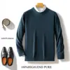 Nuevo suéter de punto de lana 100% puro para hombre, de punto, cuello redondo, color liso, capa base, casual de negocios, talla grande, para otoño e invierno, transfronterizo