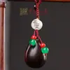 Bolsa de Dinero Oso Fresa Tallado Sándalo Palo de Rosa Sándalo Verde Sapo Dorado Pinza de Cangrejo Llavero Cadena para Teléfono Móvil Colgante