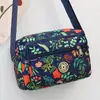 Bolsa de lona de grande capacidade, bolsa leve para mães de meia-idade e idosas, bolsa de ombro grande de tecido Oxford de nylon estampado, bolsa transversal para mulheres