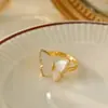 Anillo Abierto de Concha de Mariposa de Zirconia Super Hada para Mujer, Diseño de Nicho, Lujo Ligero, Anillo de Moda Personalizado