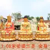 Saha Tres Santos Estatua de Buda de Resina Montaña Jiuhua Templo del Rey de Xizang Estatua de Buda Bodhisattva Guanyin 1.46m