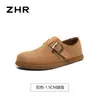 Zapatos Birkenstock retro ZHR para mujer, nuevo modelo de otoño 2026, zapatos casuales tipo slip-on de color camel con suela blanda para mujer