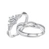 Anillo de pareja estilo coreano, anillo de bodas abierto creativo, anillo de diamantes para hombres y mujeres, anillo chapado en plata de moda, fábrica al por mayor