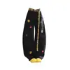 Cinto Xadrez Tendência Estilo Americano Jeans Bordado com Desenho Animado Unissex Reto Solto Wide-Leg Calças Longas High Street