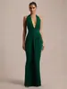 Comércio Exterior Europeu e Americano Roupas Femininas, Sexy e Elegante Decote V Alça de Amarrar Design Slim-Fit Franzido Vestido de Nicho Atacado