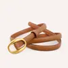 Cinturón Versátil Sencillo Pequeño para Vestidos y Camisas de Mujer, Moderno Cinturón de Piel Genuina, Nuevo Modelo 2026, En Stock de Fábrica