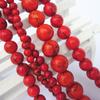 Cuentas Redondas Turquesa Roja, Cuentas Hechas a Mano, Cuentas Sueltas, Pulseras de Turquesa Sintética, Collares, Joyería, Accesorios de Joyería para Combinar con Ropa
