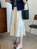 Primavera no es tarde romántico hermoso ligero transpirable acetato tencel lino color perla pétalos falda falda de capa línea A verano