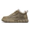 Invierno nueva moda tenis de plataforma de media caña con forro polar zapatos casuales cálidos blancos para hombre zapatos deportivos de moda para estudiantes