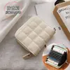 Cartera corta de rejilla Porta tarjetas para mujer Mini porta tarjetas pequeño Estilo coreano 2025 Pinza para dinero Billetera para monedas linda