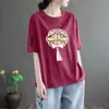 Itens de superávit de comércio exterior transfronteiriço, camisetas novas de manga curta estilo chinês de marca famosa para comércio exterior para mulheres, senhoras e mães, tops estilosos e que rejuvenescem no estilo chinês