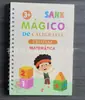 Pegatinas de práctica de caligrafía portuguesa transfronterizas para niños, cuadernillo de surcos, cuadernillo mágico de práctica de caligrafía, pegatinas de práctica de caligrafía portuguesa