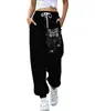 Pantalones casuales de retazos con estampado de animales, estilo europeo y americano, cordón, para mujer, corte holgado, tobillos cónicos, pantalones de chándal, disponibles en Amazon