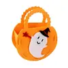 Bolsa de fieltro para dulces de Halloween, bolsa tote para niños, hecha a mano, DIY, bolsa para dulces de Halloween, accesorios para el día de Halloween
