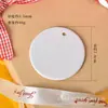 Colgante Cerámico Navideño Transfronterizo Doble Cara Esmaltado Redondo Cerámico Blanco Crudo Brillante Cerámica de Alta Temperatura Etiqueta Colgante Navideña