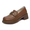 Mocasines populares para mujer estilo británico 2026 nuevos zapatos de otoño para mujer, zapatos pequeños de cuero de suela blanda, zapatos nuevos para mujer, zapatos de mamá