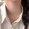 Collar para Mujer 2025 Nuevo de Alto Valor Accesorios para Fiesta Estudiantil Joyería de Nicho de Lujo Ligero Cadena para Clavícula de Novia