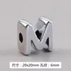 Hebilla de Zapato con Letra Plateada Galvanizada Acrílico con Perlas Hebilla de Zapato Casual Digital Colgante Hecho a Mano Accesorios de Joyería