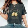 Camiseta de verano para mujer, estilo retro americano de comercio exterior, de algodón pesado lavado, con estampado de plantas para hombre y mujer.