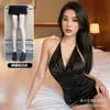 Lingerie Sexy Plus Size, Peça Única Transparente Sexy Puro Desejo Gola Halter Tela Transparente Costas Baixas Amarração Chemise