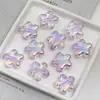 Cuentas de Acrílico Transparente con Forma de Estrella de Mar de Cinco Puntas, Recubrimiento Metálico, Agujero Pasante, Accesorios para Joyería de Cadena de Teléfono Móvil DIY