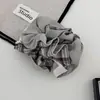 Accesorio para Cola de Caballo de Tela de Alta Elasticidad con Fruncido en la Cintura Delgada, Estilo Mori, Cuadros Patchwork Estilo Coreano para Mujeres