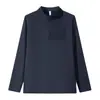 Sudadera casual simple de otoño e invierno para hombre, con media cremallera, sin costuras, cuello alto, manga larga, suave como una nube y muy elástica, top deportivo