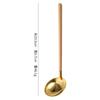 Suministro Directo de Fábrica Cuchara para Fondue de Acero Inoxidable Dorado 304 Mango de Madera Estilo Japonés Colador Creativo de Florera Cucharón Pequeño para Sopa Cuchara de Cocina