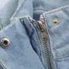 Ins estilo europeo y americano 2026 nueva moda temperamento Amazon venta al por mayor suelta cuello alto manga larga chaqueta de mezclilla