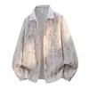 Camisa de manga larga para hombre Enbu, moda degradada, versátil, holgada, elegante, marca de moda, camisa cárdigan juvenil, chaqueta para hombre