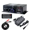 AK380 Mini Amplificador de Potencia Pequeño Hogar Coche Ranura para Tarjeta Multifunción Amplificador de Potencia Bluetooth 12V