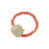 Anillo de Cuentas de Ágata Roja del Sur de Plata Esterlina 925 para Mujer, Simple, Cuerda Elastoelástica, Estilo Chino Nuevo, Estilo Nacional, Anillo J0473