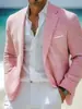2026 Traje de Lino Delgado Casual de Verano para Hombre Transfronterizo Chaqueta de Traje Ajustado Estilo Británico Chaqueta de un Solo Botón Múltiples Colores Venta al por Mayor