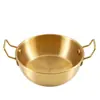 Tazón de Acero Inoxidable Estilo Coreano para Snacks con Orejas Tazón Doble con Orejas para Ensalada Color Tazón para Salsa Hot Pot Cesta de Frutas para Papas Fritas Tazón Pequeño para Frituras