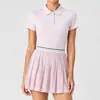Traje Deportivo Transfronterizo para Mujer, de Manga Corta, Ligero, Transpirable, Polo Ajustado, Falda de Tenis Adelgazante para Fitness