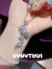 Joyería Dopamina Sueño de una Noche de Verano Collar de Flor Morada Conjunto de Pulsera de Flor Nomeolvides Azul Real