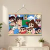Pintura al óleo simple, rollo de paisaje, pintura para colgar en la pared de la sala de estar y el dormitorio, pintura decorativa para cubrir la caja del medidor eléctrico, adorno colgante