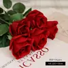 Flores Artificiales de Rosa Roja Flores Falsas Pared de Fondo para Bodas Ramo Decoración del Hogar Ramo Regalo de San Valentín