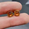 Pendientes Transfronterizos de Granate Natural para Mujer, Joyería de Plata 925 de Alta Gama de Nicho, Tamaño 6*6, Venta Directa de Fábrica