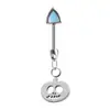 Encantador Pendiente de Hueso con Orejas de Gato para Uña Nail F136 Aleación de Titanio Colgante Azul de Gato Personalidad Pendientes de Diseño de Nicho para Mujeres