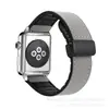 Para Apple Appleiwatchr Reloj Cuero Crazy Horse Cuero de Silicona Hebilla Plegable Magnética Correa de Cuero Inteligente