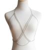 Joyería transfronteriza europea y americana, moda de verano, sexy, bohemia, playa, ropa interior con diamantes de imitación, collar, sujetador cruzado multicapa