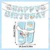Nueva Decoración de Fiesta Temática Perro de Jade Sanrio Bandera de Cumpleaños Infantil Inserto para Pastel Set de Globos