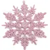 Decoraciones de Navidad 10 cm Copos de Nieve Plástico Copos de Nieve con Purpurina Decoración de Árbol de Navidad Adornos Colgantes de Copo de Nieve Hueco