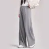 Pantalones de pierna ancha para maternidad de otoño e invierno, de cintura alta, soporte elástico en la cintura, pantalones largos de pierna recta, suaves y con caída, no restrictivos, pantalones casuales para madres embarazadas
