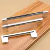 Aleación de Aluminio Negra Tirador para Puerta de Gabinete Moderno Simple Gabinete de Cocina Espaciado de Agujeros de 160 mm Tirador de Espacio en Forma de U Tirador para Gabinete de Muebles