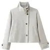 Moda europea y americana transfronteriza para mujer AliExpress bestseller Abrigo corto casual estilo francés con cuello alto
