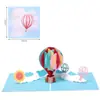 Cartão de Cumprimentos Estéreo Dia dos Namorados Chinês Desejos de Aniversário Presente Criativo Coreano Balão de Ar Quente Colorido Impresso 3D Cartão Pequeno Lote Amazon