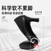 Cuero Genuino Suela Blanda, Zapatos de Trabajo con Plataforma Impermeables, Tacones Altos Negros, Zapatos de Etiqueta para Ropa de Trabajo de Azafata Profesional Femenina